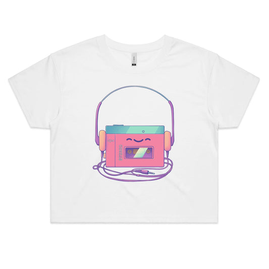 Walk it up to Experience - Women's Crop Tee- Cool Graphic T-Shirts- Retro T-Shirts - Nostalgia Threads