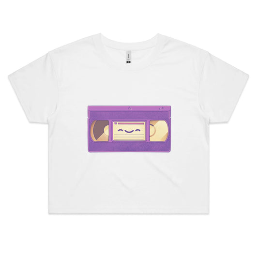 The Tapes of Wrath - Women's Crop Tee- Cool Graphic T-Shirts- Retro T-Shirts - Nostalgia Threads