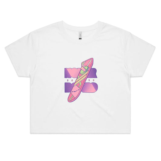 Time to say McFly - Women's Crop Tee- Cool Graphic T-Shirts- Retro T-Shirts - Nostalgia Threads