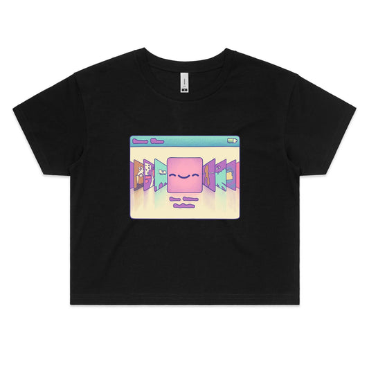 Face the Music - Women's Crop Tee- Cool Graphic T-Shirts- Retro T-Shirts - Nostalgia Threads