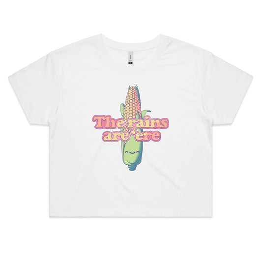 Calm before the Corn - Women's Crop Tee- Cool Graphic T-Shirts- Retro T-Shirts - Nostalgia Threads