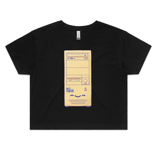 In the Final Tower - Women's Crop Tee- Cool Graphic T-Shirts- Retro T-Shirts - Nostalgia Threads