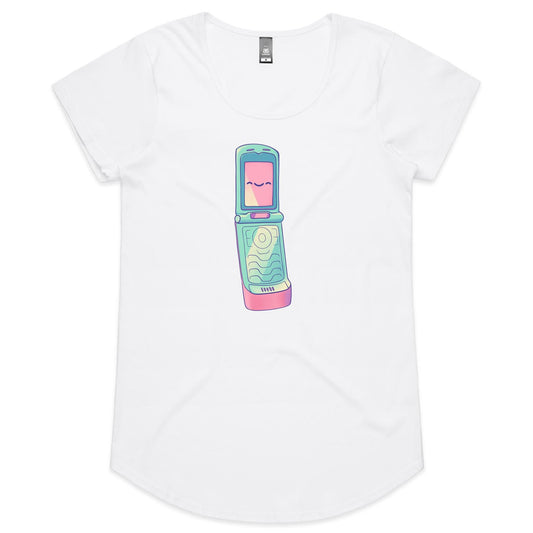 Stiff Upper Flip - Women's Scoop Tee- Cool Graphic T-Shirts- Retro T-Shirts - Nostalgia Threads