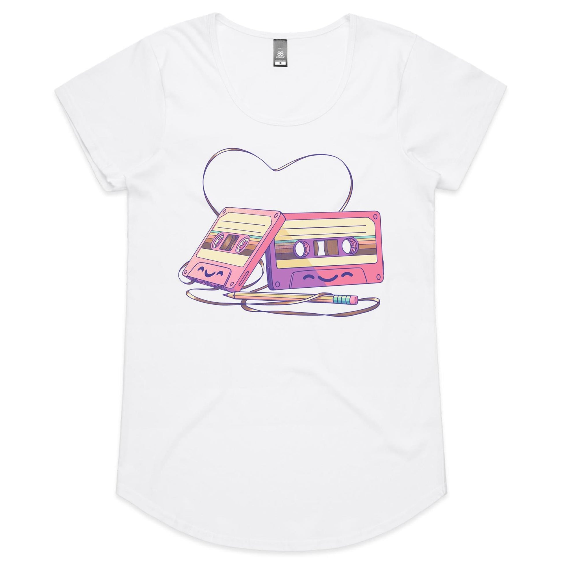 The Tape of Things to Come - Women's Scoop Tee- Cool Graphic T-Shirts- Retro T-Shirts - Nostalgia Threads