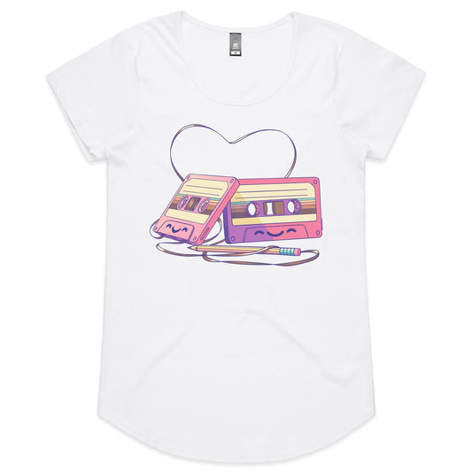 The Tape of Things to Come - Women's Scoop Tee- Cool Graphic T-Shirts- Retro T-Shirts - Nostalgia Threads