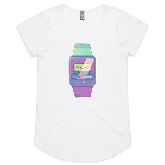 Optimus Time - Women's Scoop Tee- Cool Graphic T-Shirts- Retro T-Shirts - Nostalgia Threads