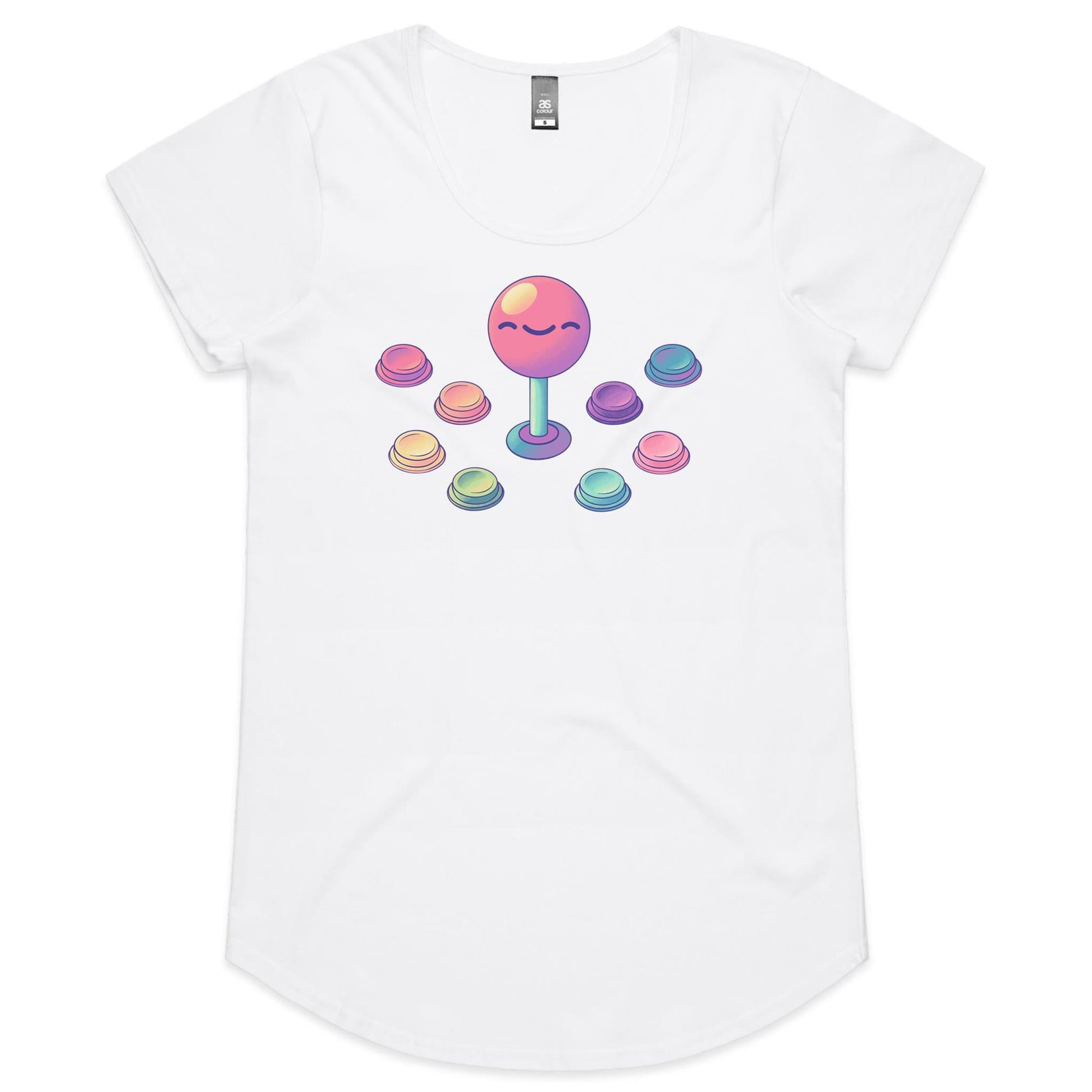Be Arcade, Be Very Arcade - Women's Scoop Tee- Cool Graphic T-Shirts- Retro T-Shirts - Nostalgia Threads