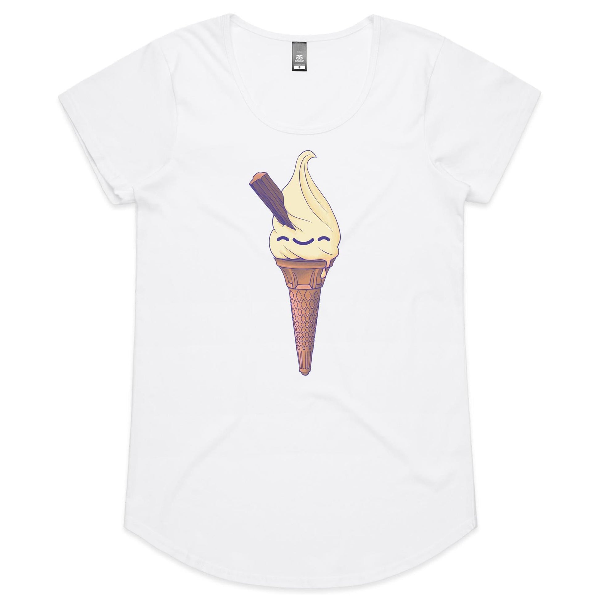 Hold the Cone - Women's Scoop Tee- Cool Graphic T-Shirts- Retro T-Shirts - Nostalgia Threads