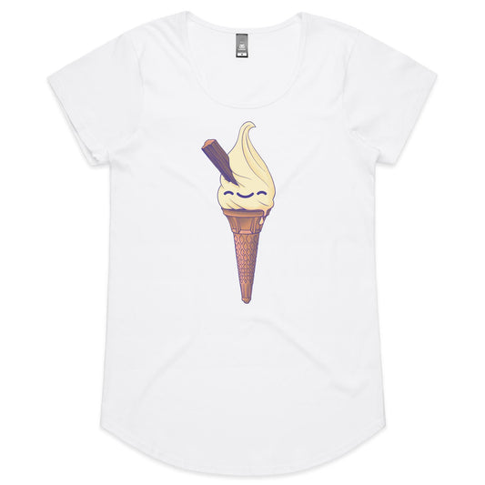 Hold the Cone - Women's Scoop Tee- Cool Graphic T-Shirts- Retro T-Shirts - Nostalgia Threads