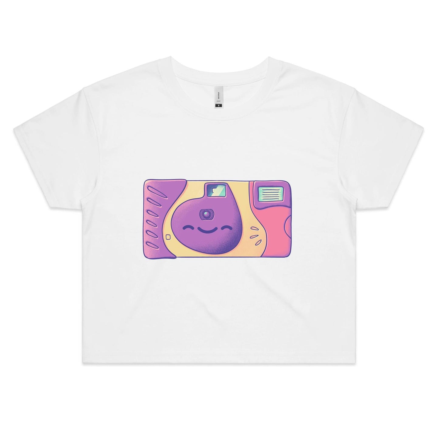 Lens with Benefits - Women's Crop Tee- Cool Graphic T-Shirts- Retro T-Shirts - Nostalgia Threads