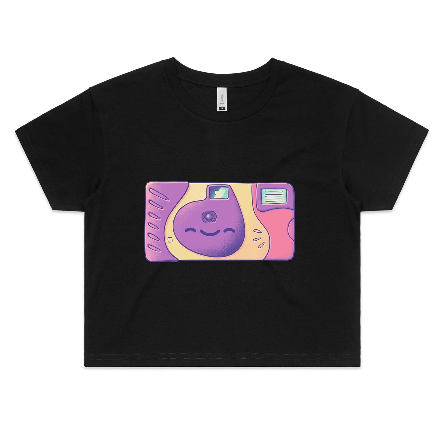 Lens with Benefits - Women's Crop Tee- Cool Graphic T-Shirts- Retro T-Shirts - Nostalgia Threads