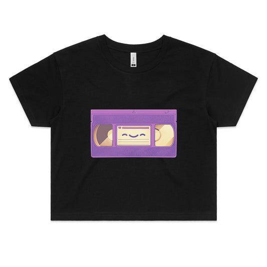 The Tapes of Wrath - Women's Crop Tee- Cool Graphic T-Shirts- Retro T-Shirts - Nostalgia Threads