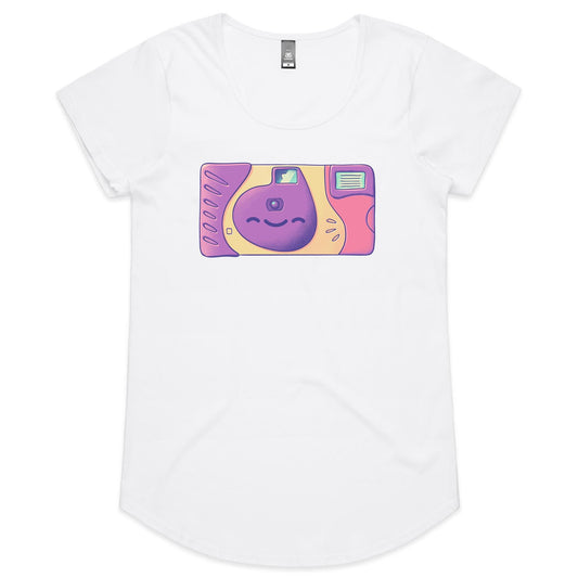 Lens with Benefits - Women's Scoop Tee- Cool Graphic T-Shirts- Retro T-Shirts - Nostalgia Threads
