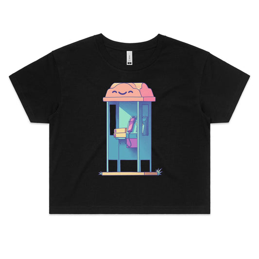The Twilight Phone - Women's Crop Tee- Cool Graphic T-Shirts- Retro T-Shirts - Nostalgia Threads