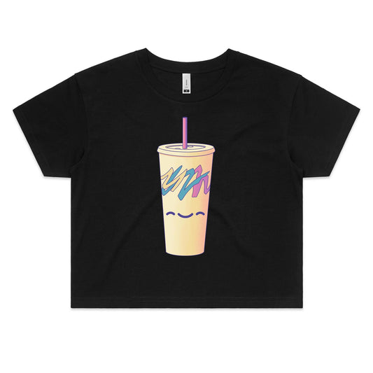 Running Cup That Hill - Women's Crop Tee- Cool Graphic T-Shirts- Retro T-Shirts - Nostalgia Threads