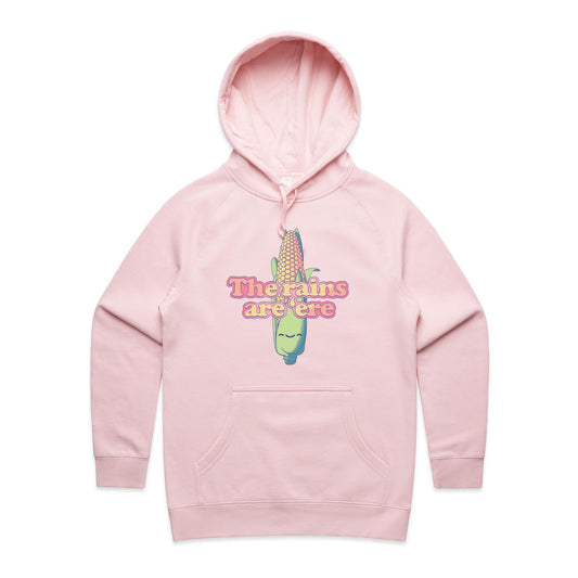 Calm before the Corn - Women's Hoodie (+QR)- Cool Graphic T-Shirts- Retro T-Shirts - Nostalgia Threads