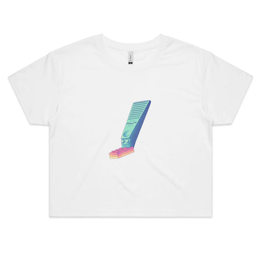 Easy Brickings - Women's Crop Tee- Cool Graphic T-Shirts- Retro T-Shirts - Nostalgia Threads