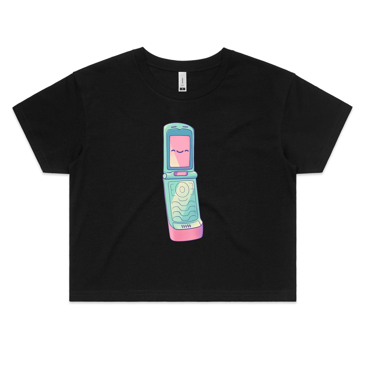 Stiff Upper Flip - Women's Crop Tee- Cool Graphic T-Shirts- Retro T-Shirts - Nostalgia Threads