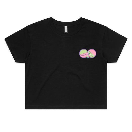 update alt-text with template Joined at the Grip - Women's Crop Tee- Cool Graphic T-Shirts- Retro T-Shirts - Nostalgia Threads