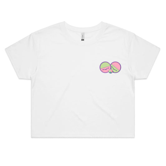 update alt-text with template Joined at the Grip - Women's Crop Tee- Cool Graphic T-Shirts- Retro T-Shirts - Nostalgia Threads