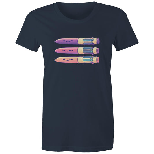 Hard to Pen Down - Women's Tee- Cool Graphic T-Shirts- Retro T-Shirts - Nostalgia Threads