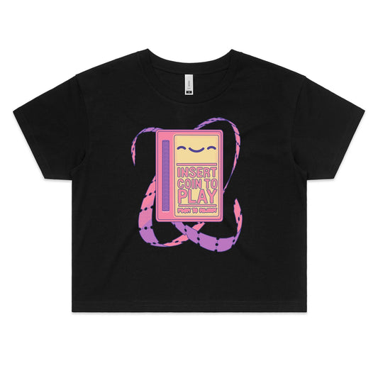 A Rose by Any Other Game - Women's Crop Tee- Cool Graphic T-Shirts- Retro T-Shirts - Nostalgia Threads