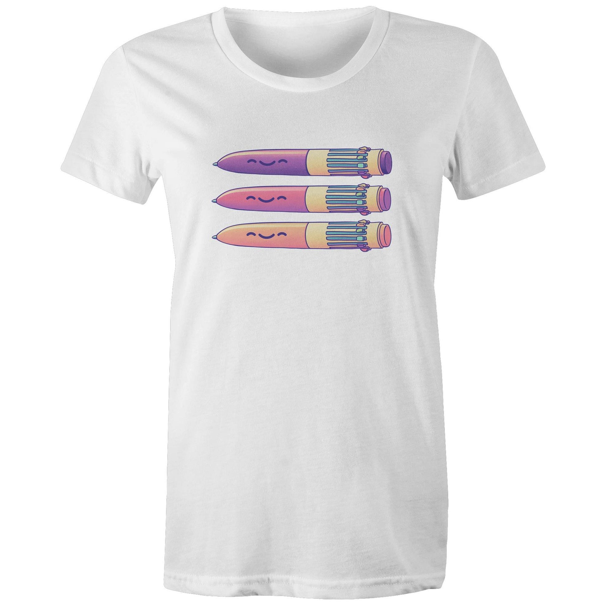 Hard to Pen Down - Women's Tee- Cool Graphic T-Shirts- Retro T-Shirts - Nostalgia Threads