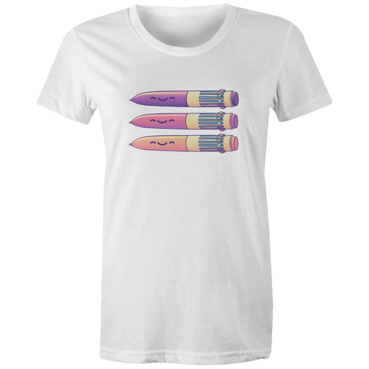 Hard to Pen Down - Women's Tee- Cool Graphic T-Shirts- Retro T-Shirts - Nostalgia Threads