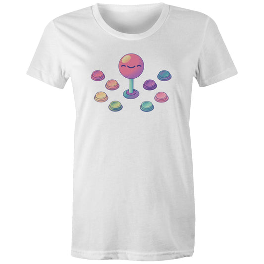 Be Arcade, Be Very Arcade - Women's Tee- Cool Graphic T-Shirts- Retro T-Shirts - Nostalgia Threads