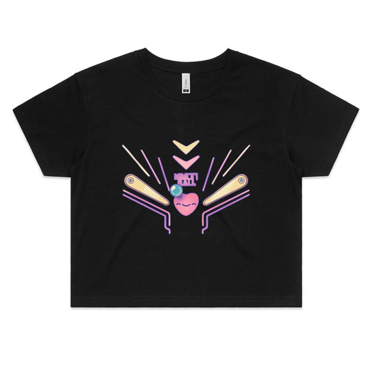 By the Pin of your Teeth - Women's Crop Tee- Cool Graphic T-Shirts- Retro T-Shirts - Nostalgia Threads