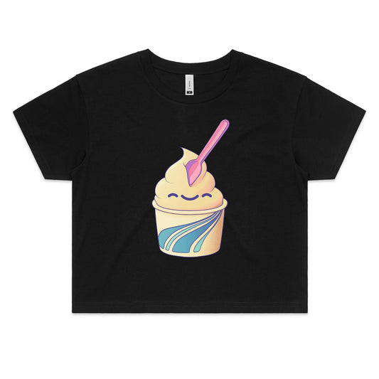 The Swirl Next Door - Women's Crop Tee- Cool Graphic T-Shirts- Retro T-Shirts - Nostalgia Threads