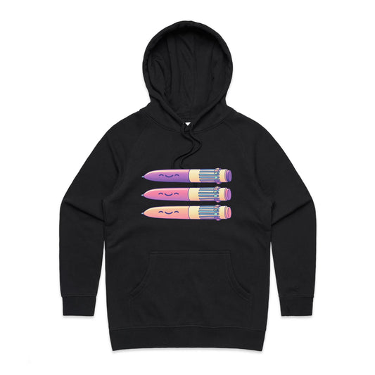 Hard to Pen Down - Women's Hoodie- Cool Graphic T-Shirts- Retro T-Shirts - Nostalgia Threads