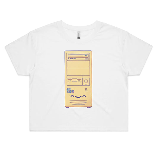 In the Final Tower - Women's Crop Tee- Cool Graphic T-Shirts- Retro T-Shirts - Nostalgia Threads