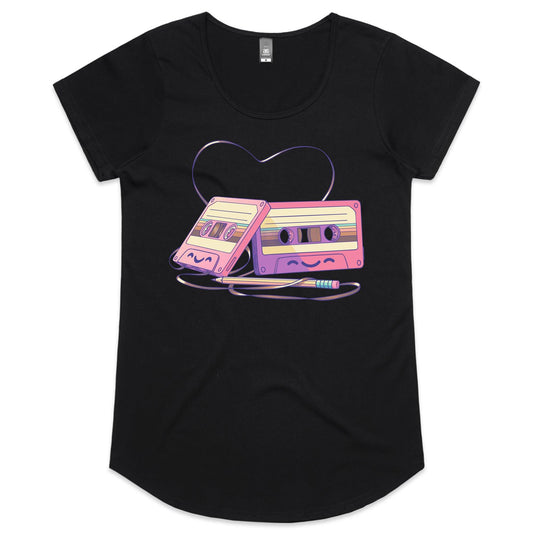 The Tape of Things to Come - Women's Scoop Tee- Cool Graphic T-Shirts- Retro T-Shirts - Nostalgia Threads