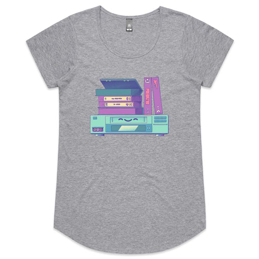 Get a Movie On - Women's Scoop Tee- Cool Graphic T-Shirts- Retro T-Shirts - Nostalgia Threads