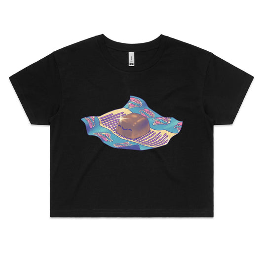 Sweet Around the Bush - Women's Crop Tee- Cool Graphic T-Shirts- Retro T-Shirts - Nostalgia Threads