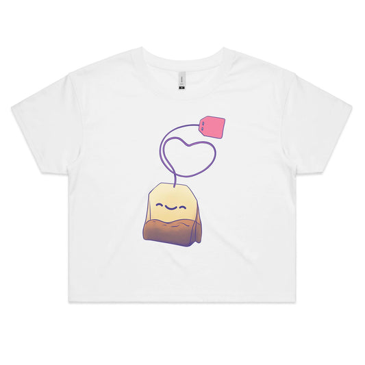 Footloose & Fancy Tea - Women's Crop Tee- Cool Graphic T-Shirts- Retro T-Shirts - Nostalgia Threads