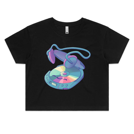 Going for a Disc Walk - Women's Crop Tee- Cool Graphic T-Shirts- Retro T-Shirts - Nostalgia Threads