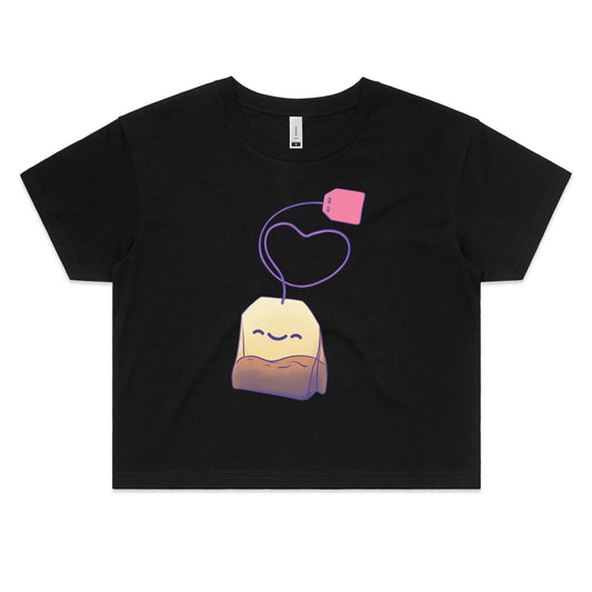 Footloose & Fancy Tea - Women's Crop Tee- Cool Graphic T-Shirts- Retro T-Shirts - Nostalgia Threads