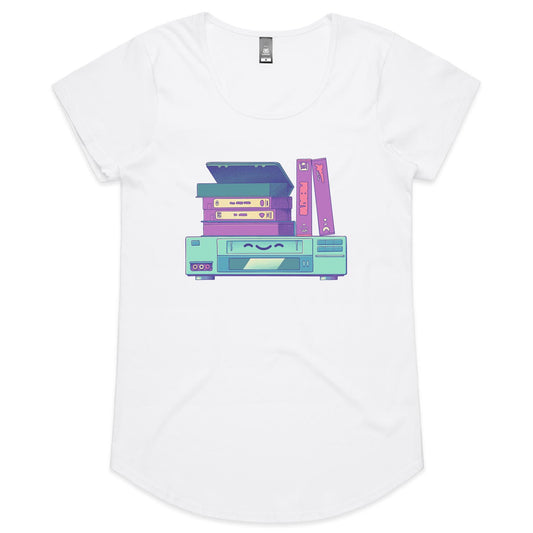 Get a Movie On - Women's Scoop Tee- Cool Graphic T-Shirts- Retro T-Shirts - Nostalgia Threads