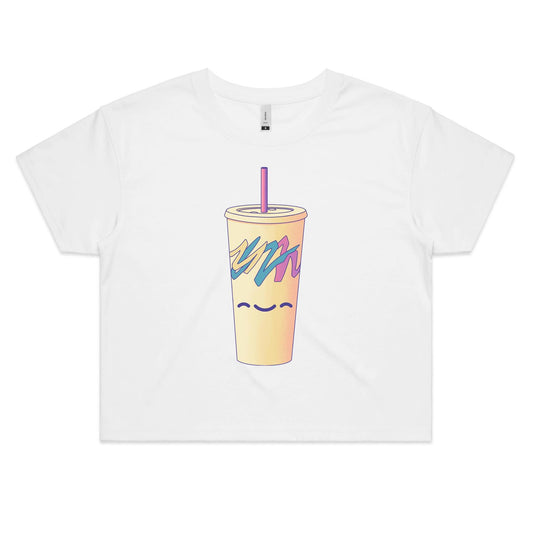 Running Cup That Hill - Women's Crop Tee- Cool Graphic T-Shirts- Retro T-Shirts - Nostalgia Threads