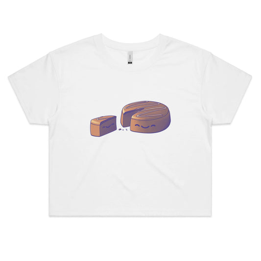 For Old Times' Cake - Women's Crop Tee- Cool Graphic T-Shirts- Retro T-Shirts - Nostalgia Threads