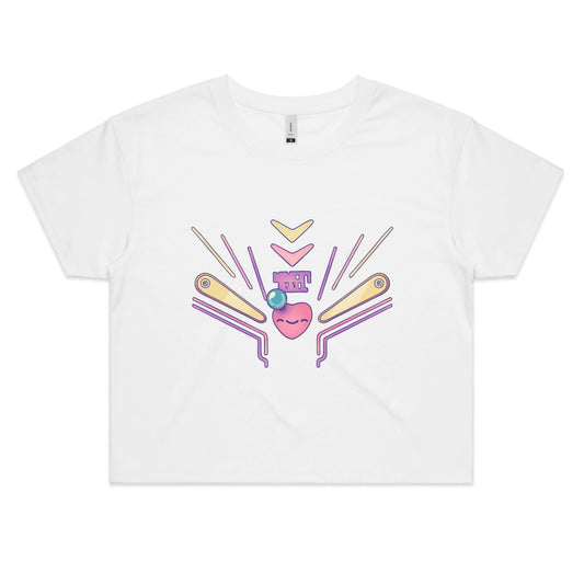 By the Pin of your Teeth - Women's Crop Tee- Cool Graphic T-Shirts- Retro T-Shirts - Nostalgia Threads