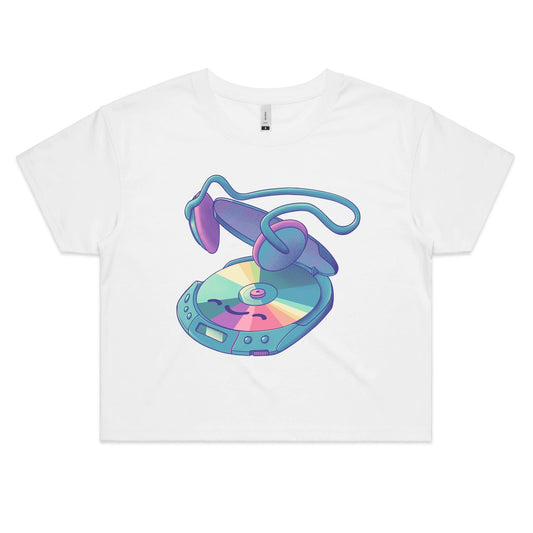 Going for a Disc Walk - Women's Crop Tee- Cool Graphic T-Shirts- Retro T-Shirts - Nostalgia Threads