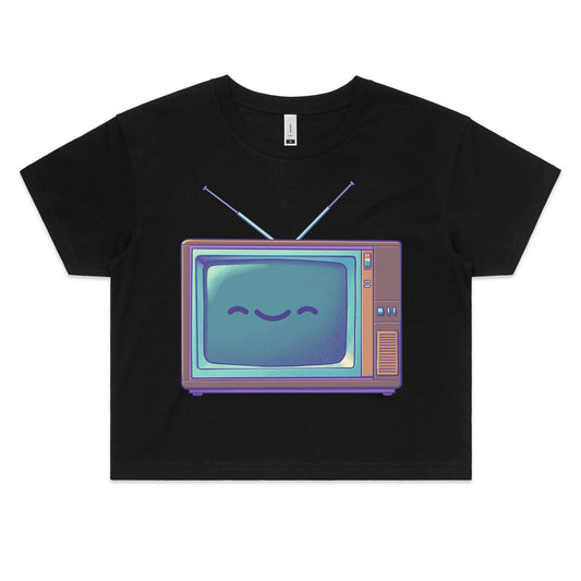 Screen Better Days - Women's Crop Tee- Cool Graphic T-Shirts- Retro T-Shirts - Nostalgia Threads
