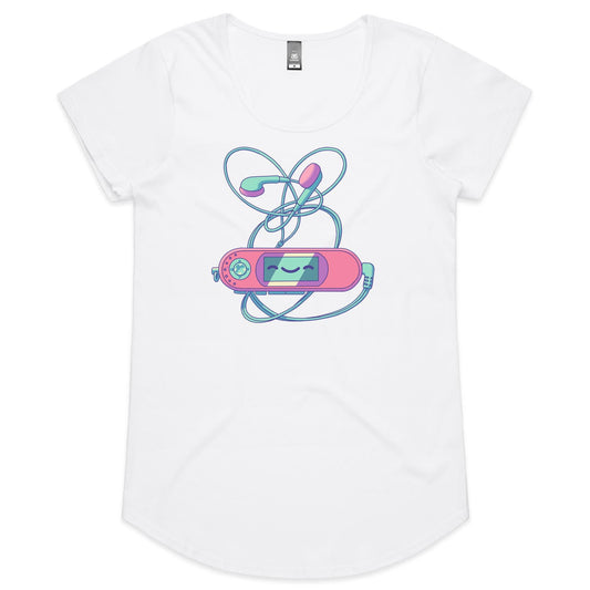 Mp3 & Easy - Women's Scoop Tee- Cool Graphic T-Shirts- Retro T-Shirts - Nostalgia Threads