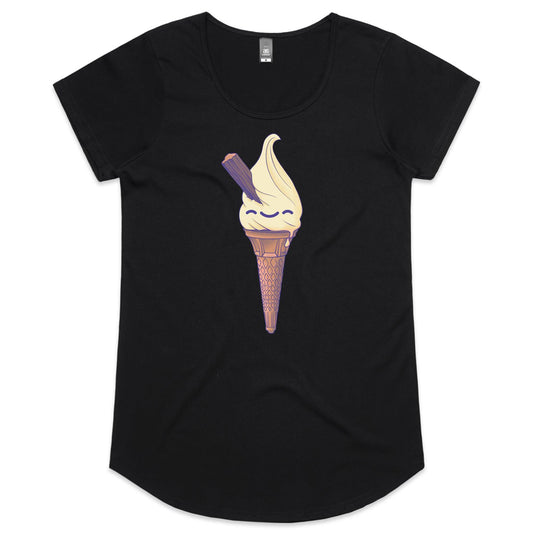 Hold the Cone - Women's Scoop Tee- Cool Graphic T-Shirts- Retro T-Shirts - Nostalgia Threads
