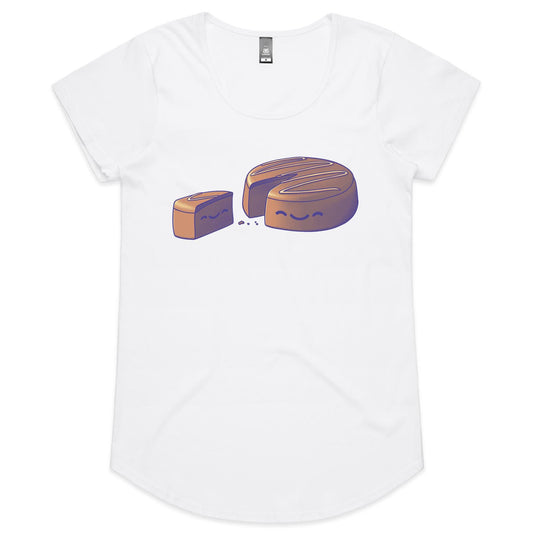 For Old Times' Cake - Women's Scoop Tee- Cool Graphic T-Shirts- Retro T-Shirts - Nostalgia Threads