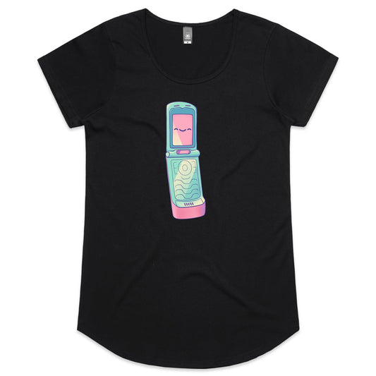 Stiff Upper Flip - Women's Scoop Tee- Cool Graphic T-Shirts- Retro T-Shirts - Nostalgia Threads