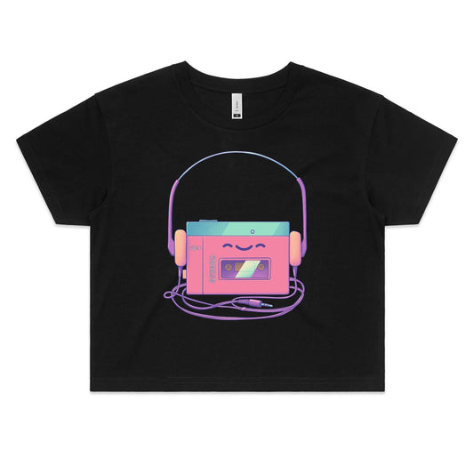 Walk it up to Experience - Women's Crop Tee- Cool Graphic T-Shirts- Retro T-Shirts - Nostalgia Threads